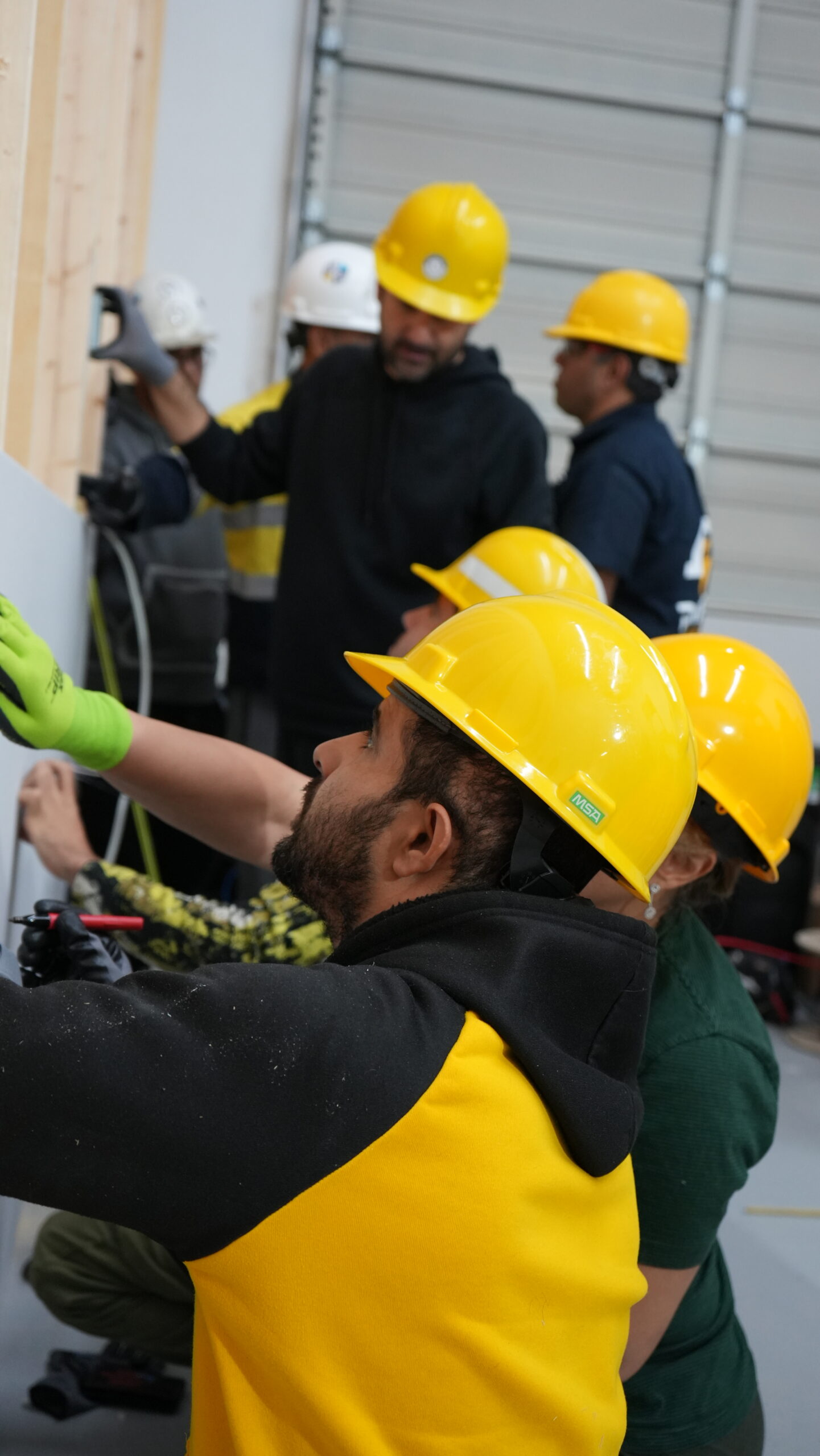 Students working with tools